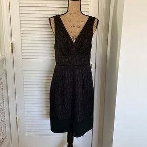BCBGMAXAZRIA Black/Brown Print Dress. See measurements.